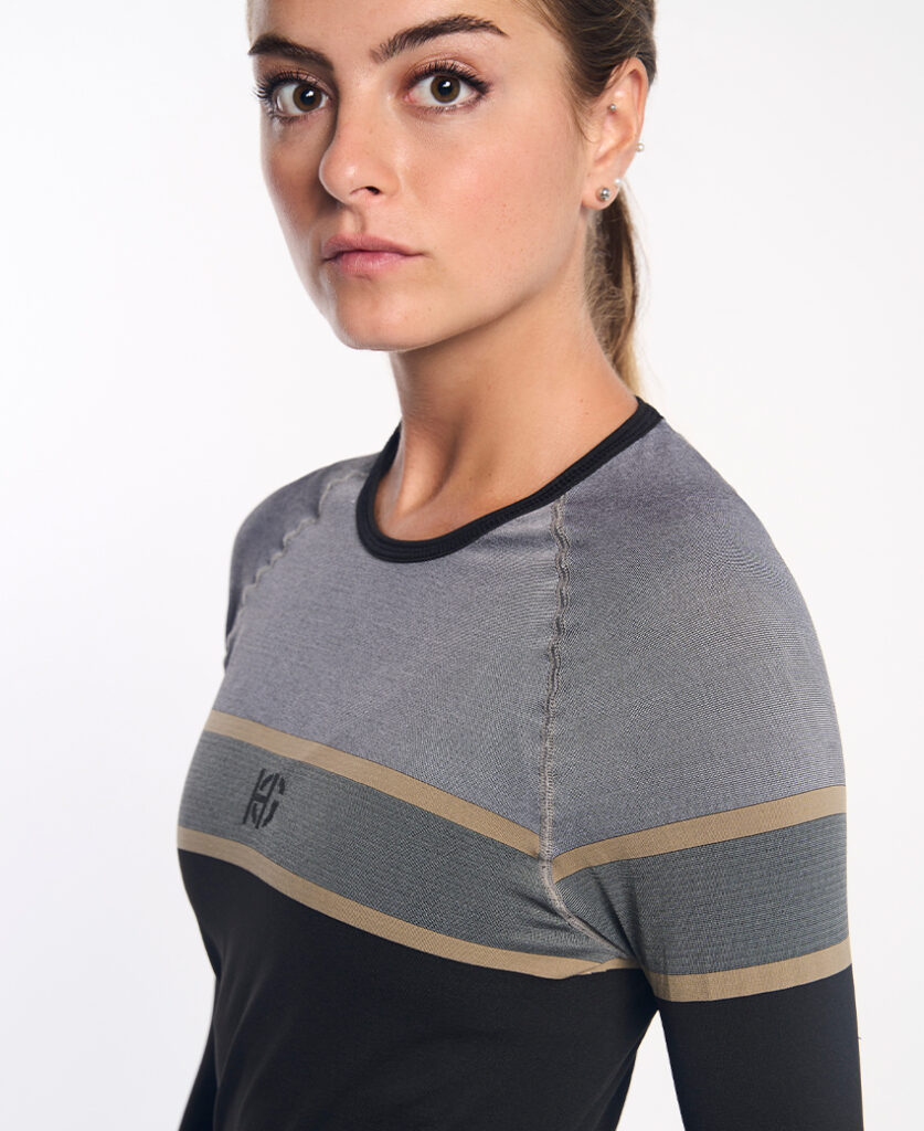 DACTYL Camiseta de manga larga negro y gris