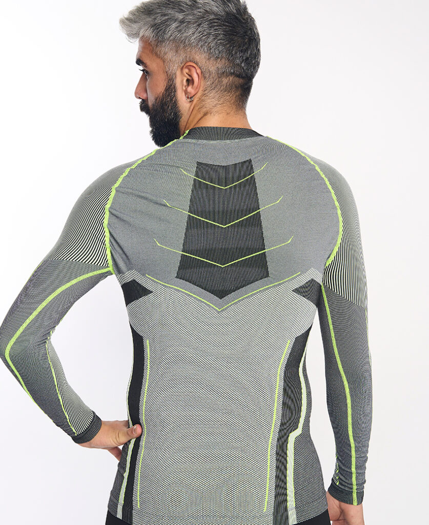 VERGES Camiseta de manga larga con fibra de carbono amarillo fluor