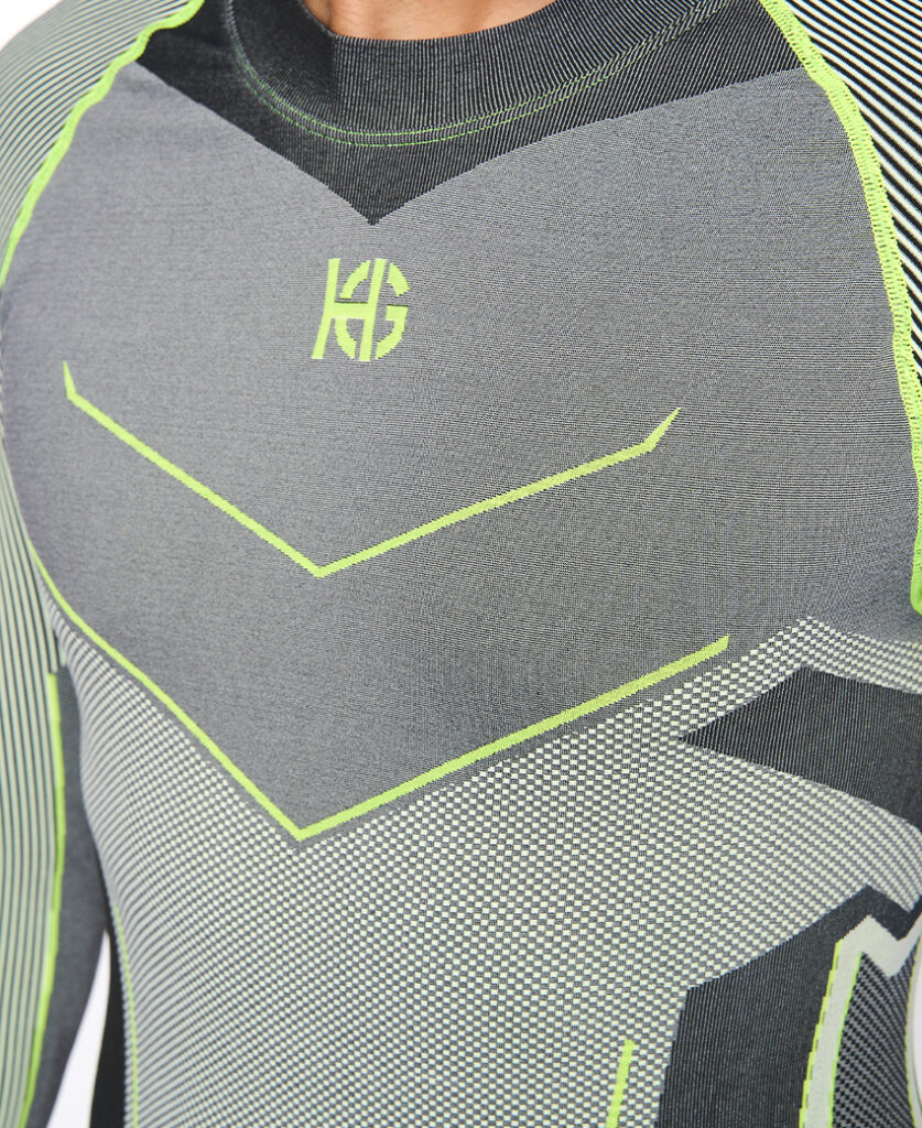 VERGES Camiseta de manga larga con fibra de carbono amarillo fluor