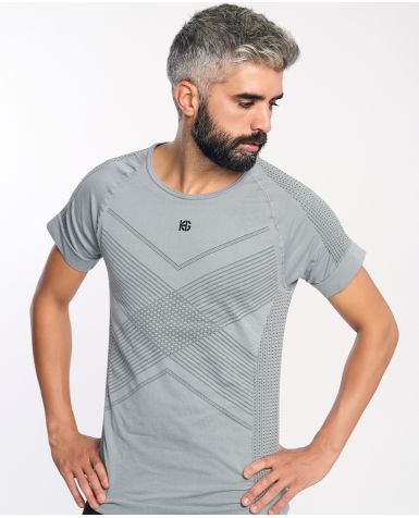 GREET Camiseta de manga corta gris