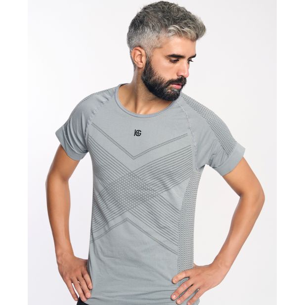 GREET Camiseta de manga corta gris