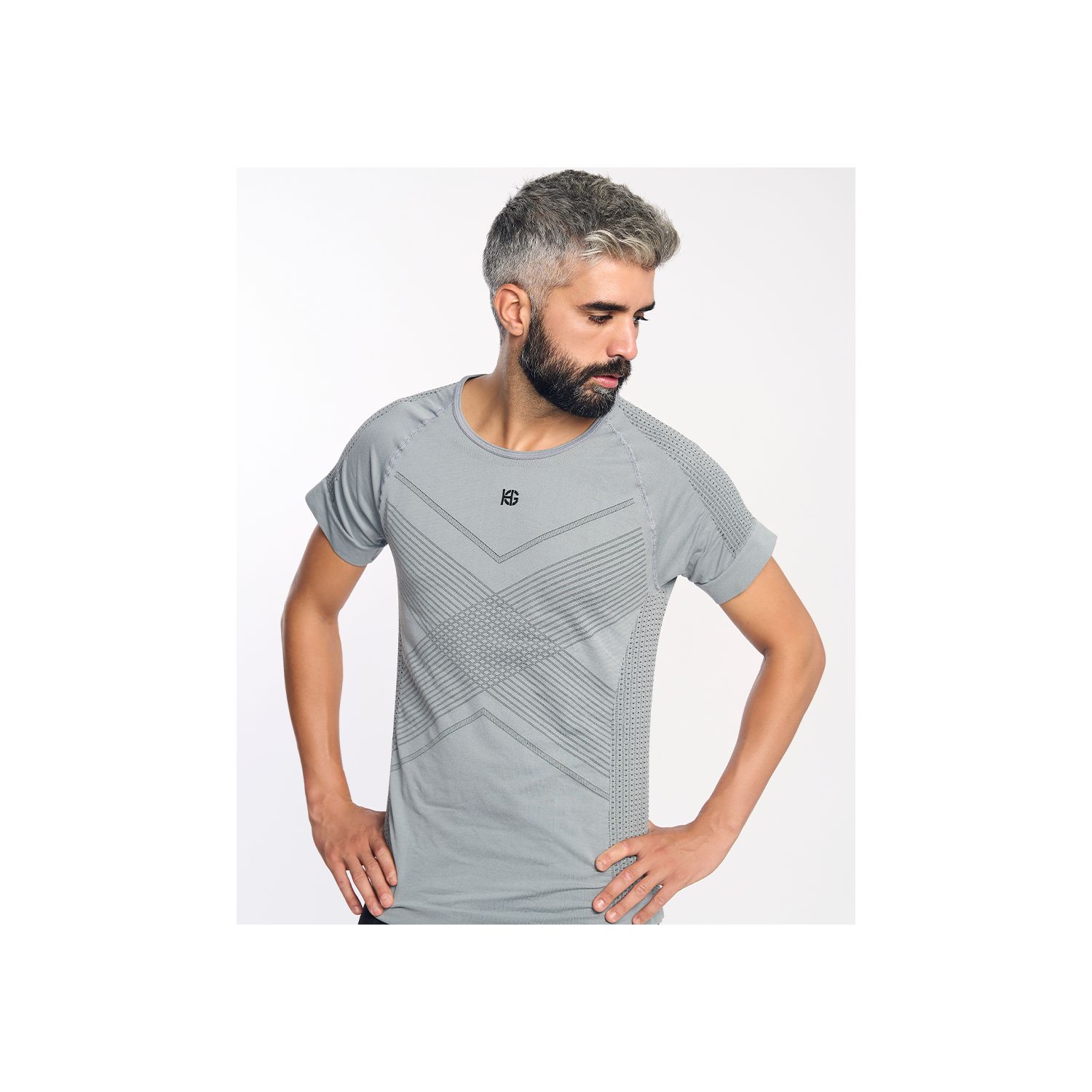 GREET Camiseta de manga corta gris