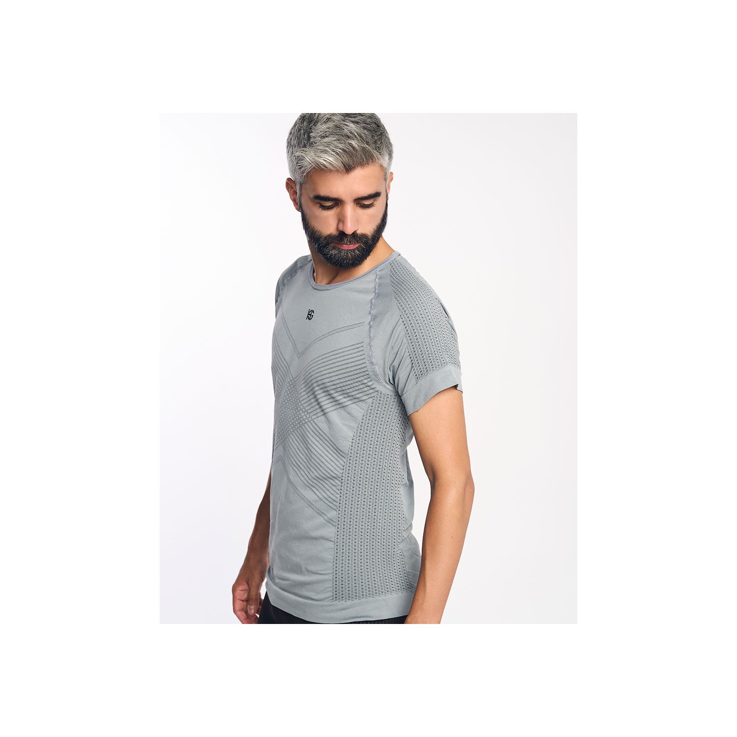 GREET Camiseta de manga corta gris