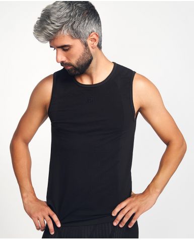 BASIS Camiseta microperforada negro