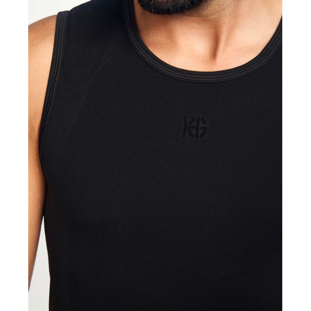 BASIS Camiseta microperforada negro