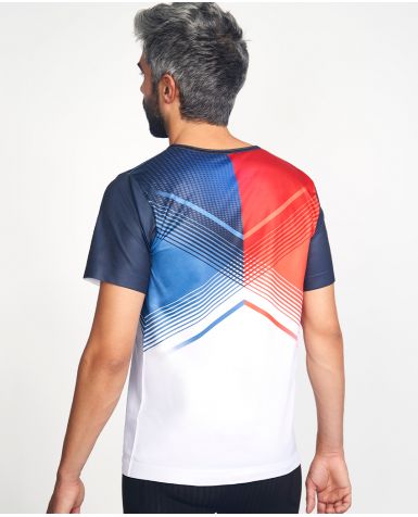 DYNAMO Camiseta estampada rojo, azul y blanco