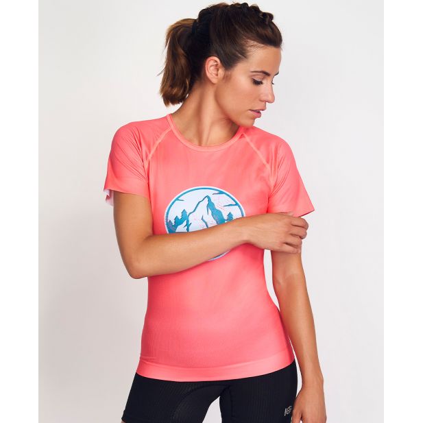 UNIT Camiseta estampada coral
