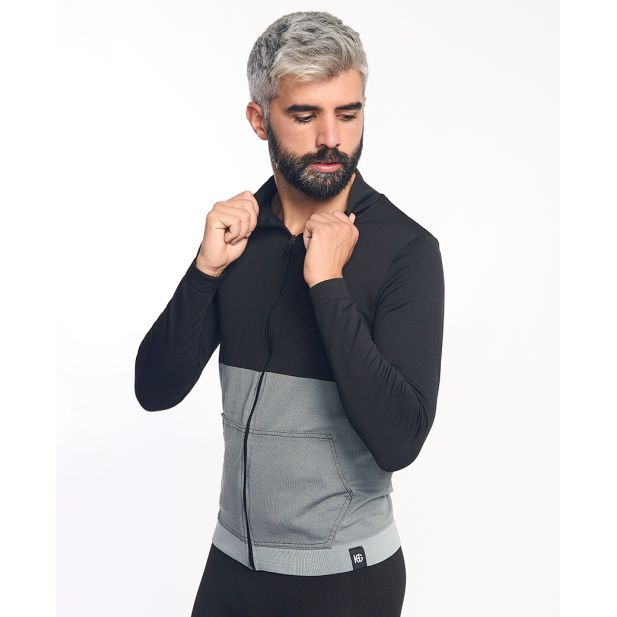 KOMI Chaqueta técnica negro y gris