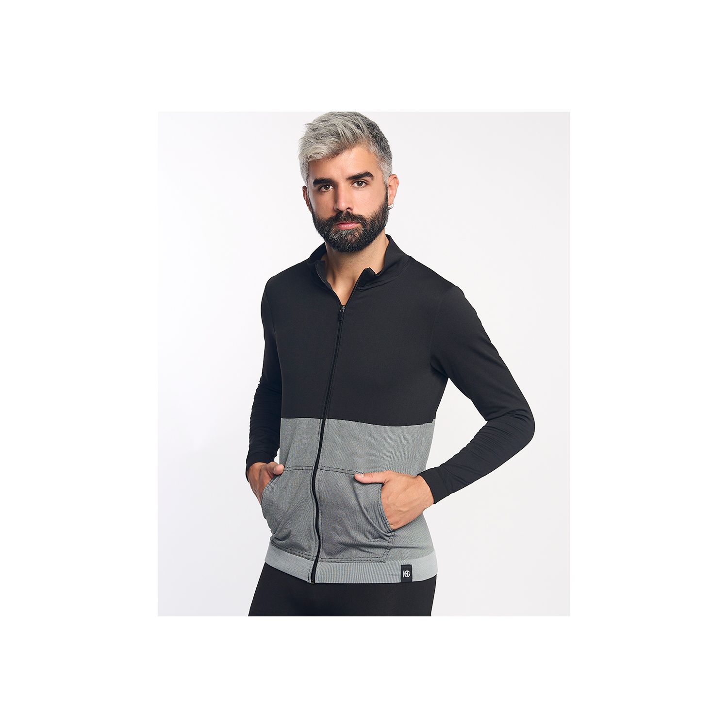 KOMI Chaqueta técnica negro y gris