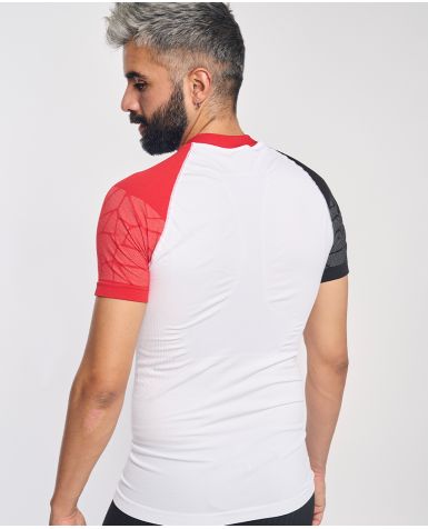 PRO TEAM Camiseta de manga corta con fibra de carbono blanco