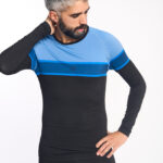 DACTYL Camiseta de manga larga negro y azul