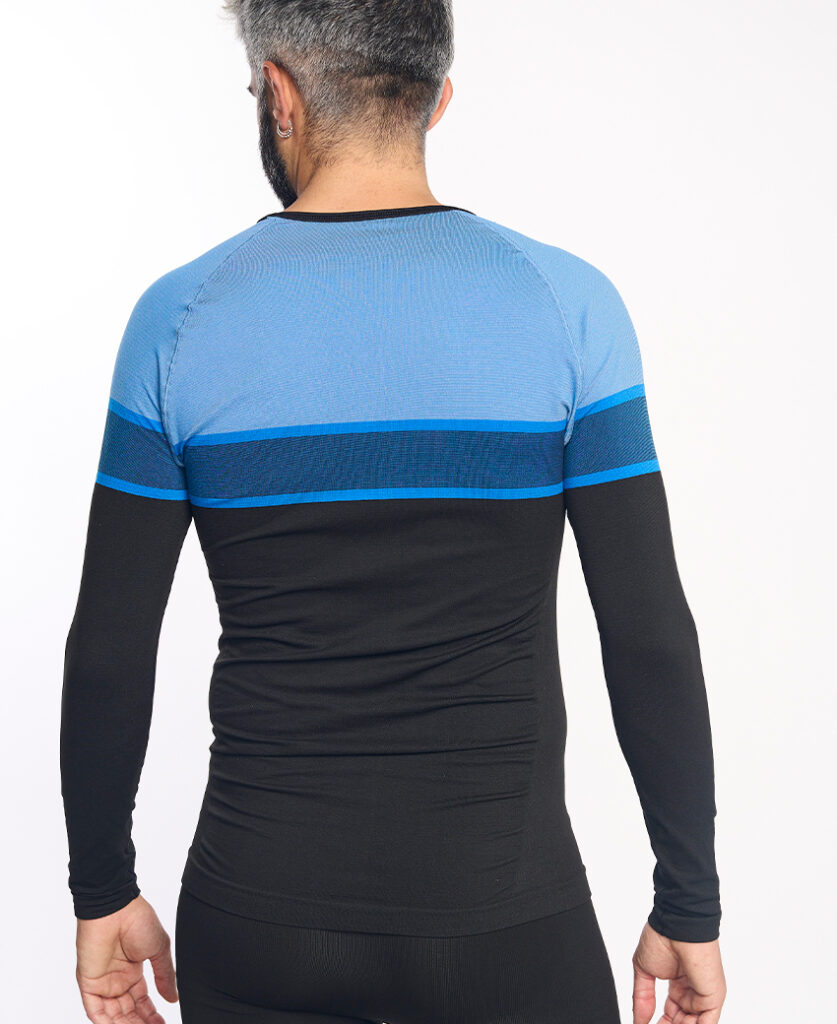 DACTYL Camiseta de manga larga negro y azul