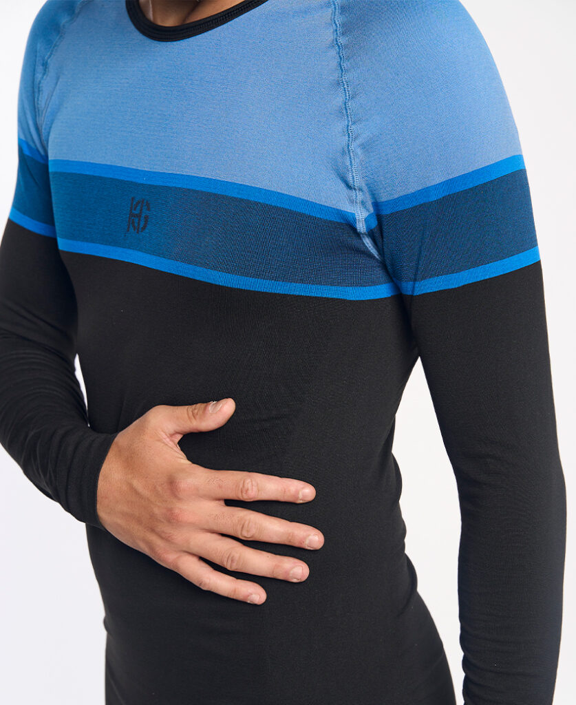 DACTYL Camiseta de manga larga negro y azul