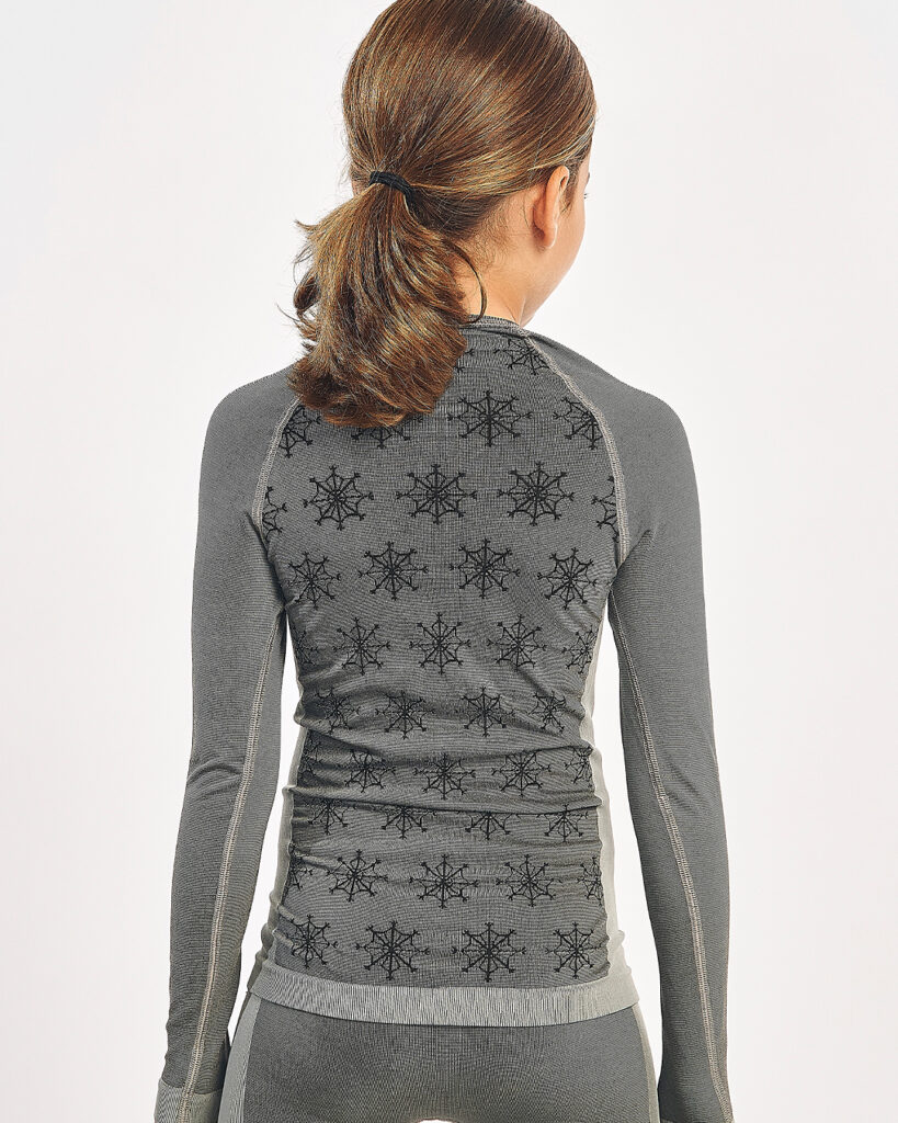REVERIE Camiseta de manga larga negro y gris
