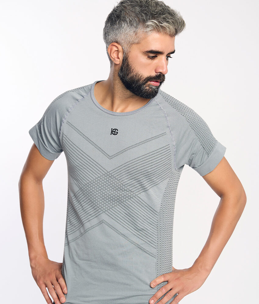 GREET Camiseta de manga corta gris