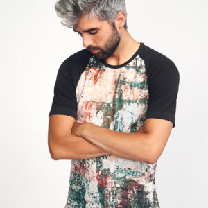 ON THE WALL Camiseta estampada verde y blanco