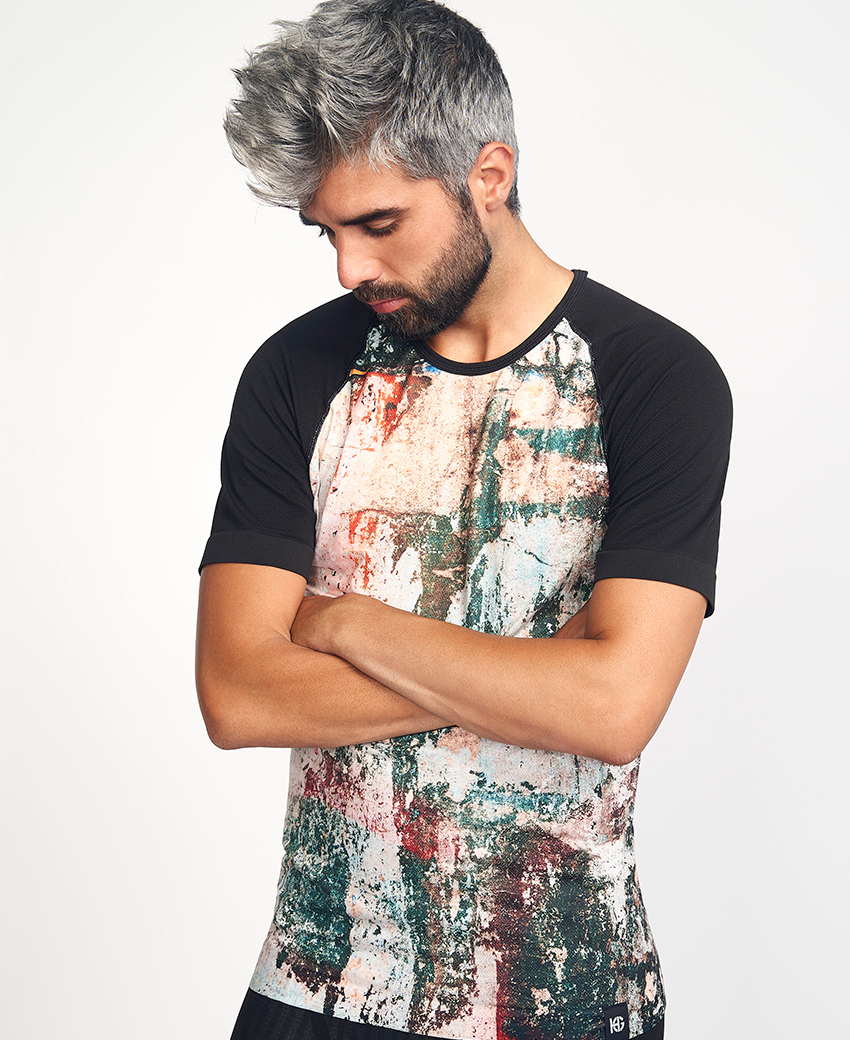 ON THE WALL Camiseta estampada verde y blanco