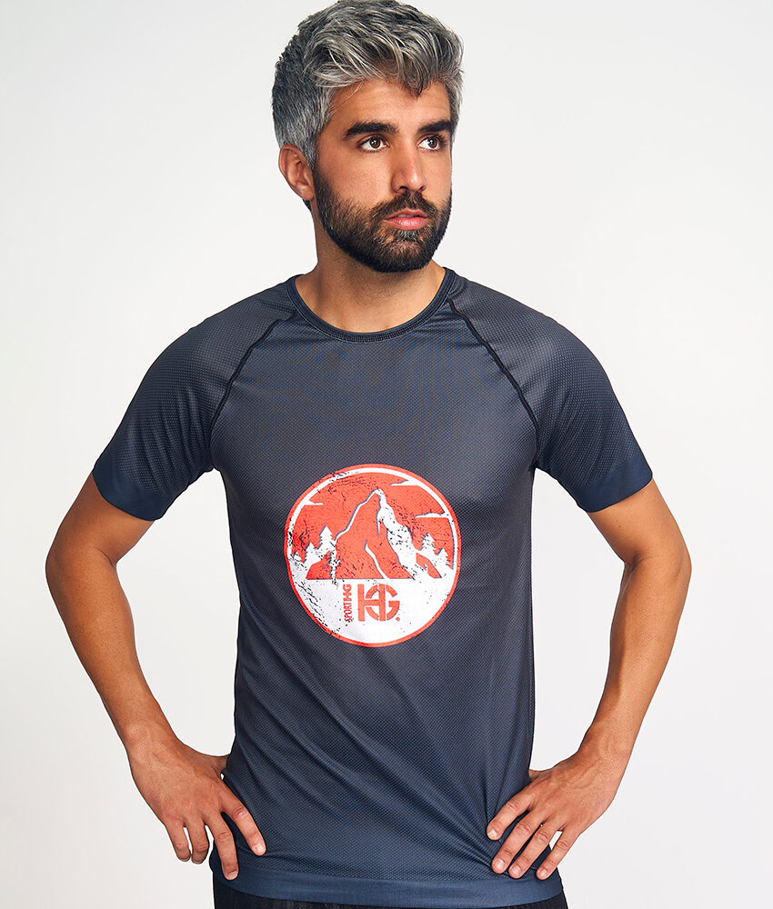 UNIT Camiseta estampada negro