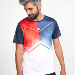 DYNAMO Camiseta estampada rojo, azul y blanco