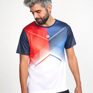 DYNAMO Camiseta estampada rojo, azul y blanco