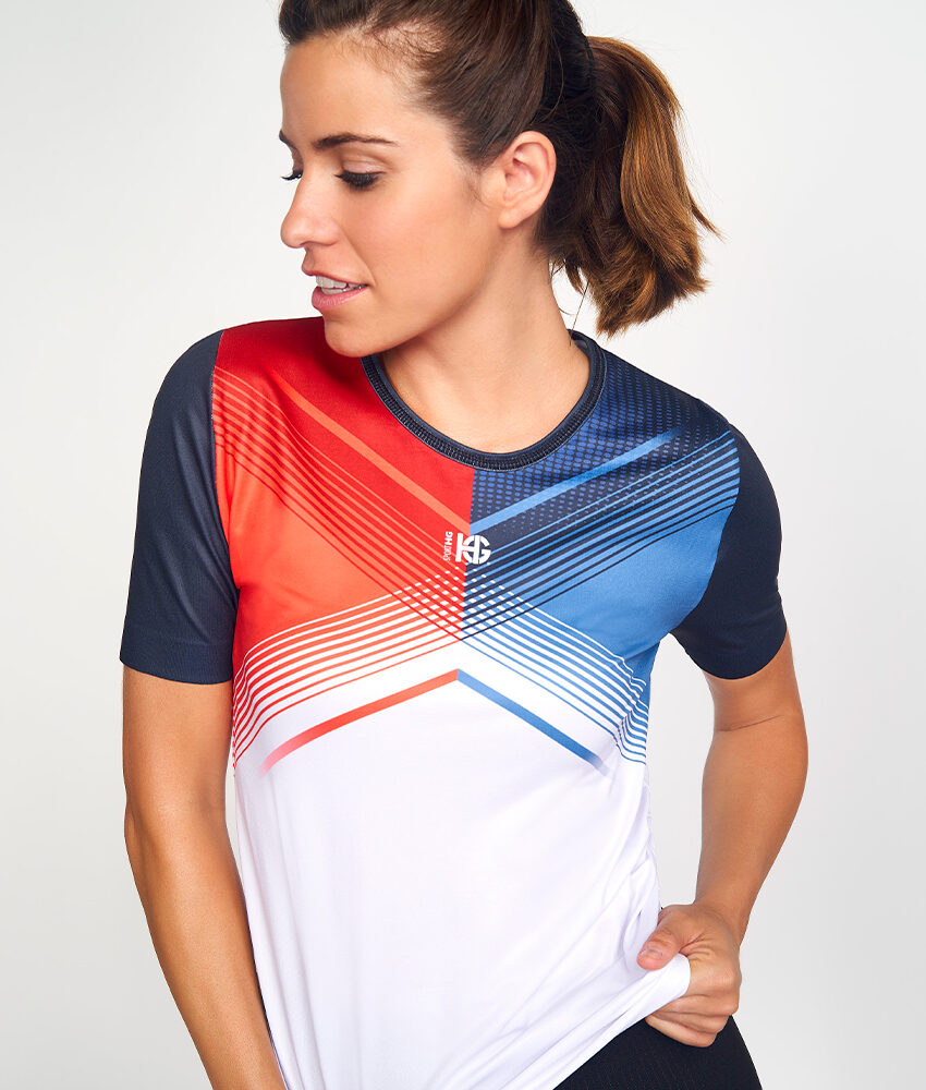DYNAMO Camiseta estampada rojo, azul y blanco