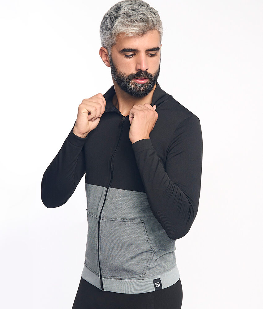 KOMI Chaqueta técnica negro y gris