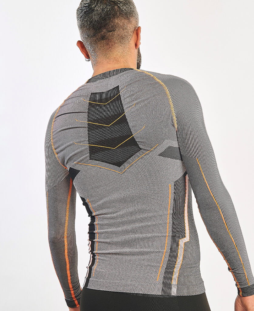 VERGES Camiseta de manga larga con fibra de carbono naranja fluor