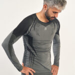 RAVEN Camiseta de manga larga con fibra de carbono negro y gris
