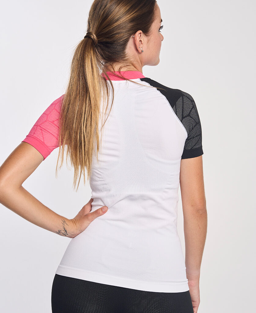 PRO TEAM Camiseta de manga corta con fibra de carbono blanco