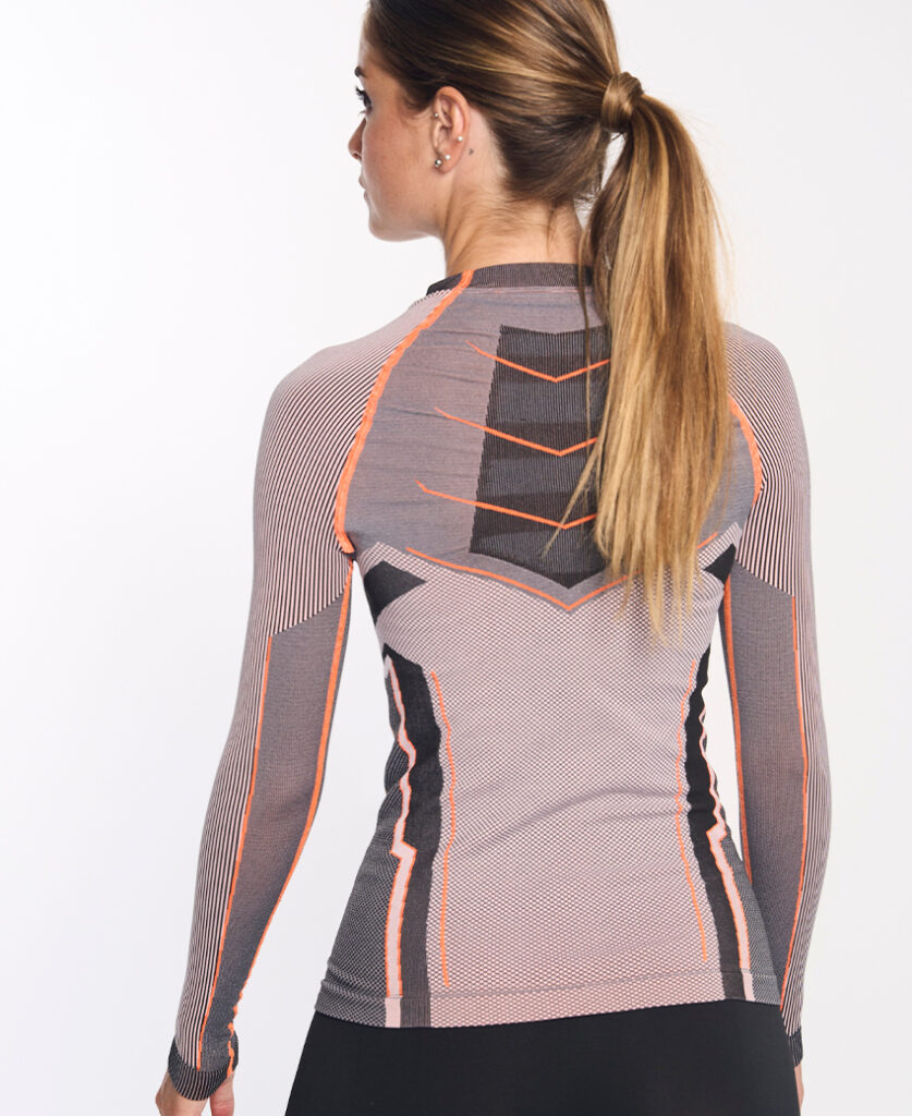 VERGES Camiseta de manga larga con fibra de carbono naranja fluor