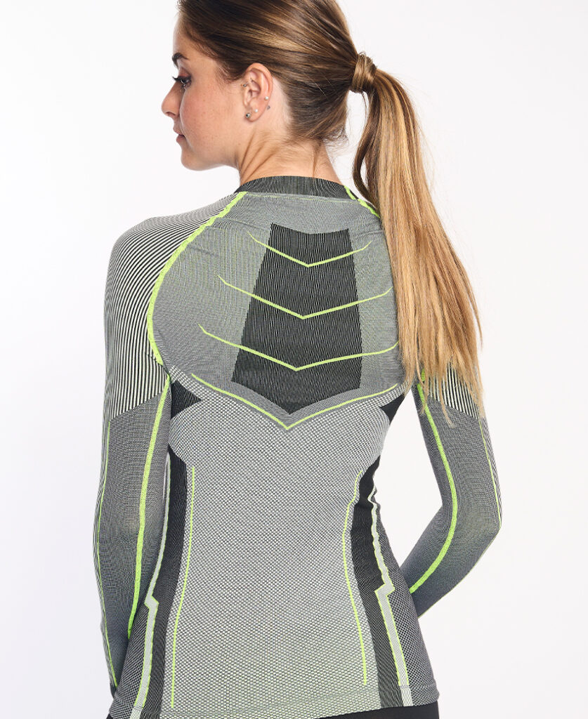 VERGES Camiseta de manga larga con fibra de carbono amarillo fluor