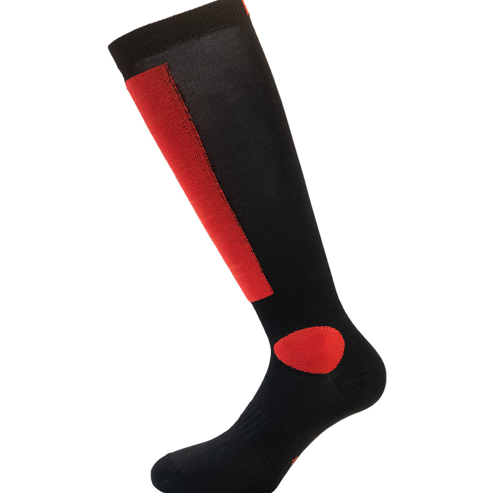 PURNA Calcetines de esquí negro y rojo
