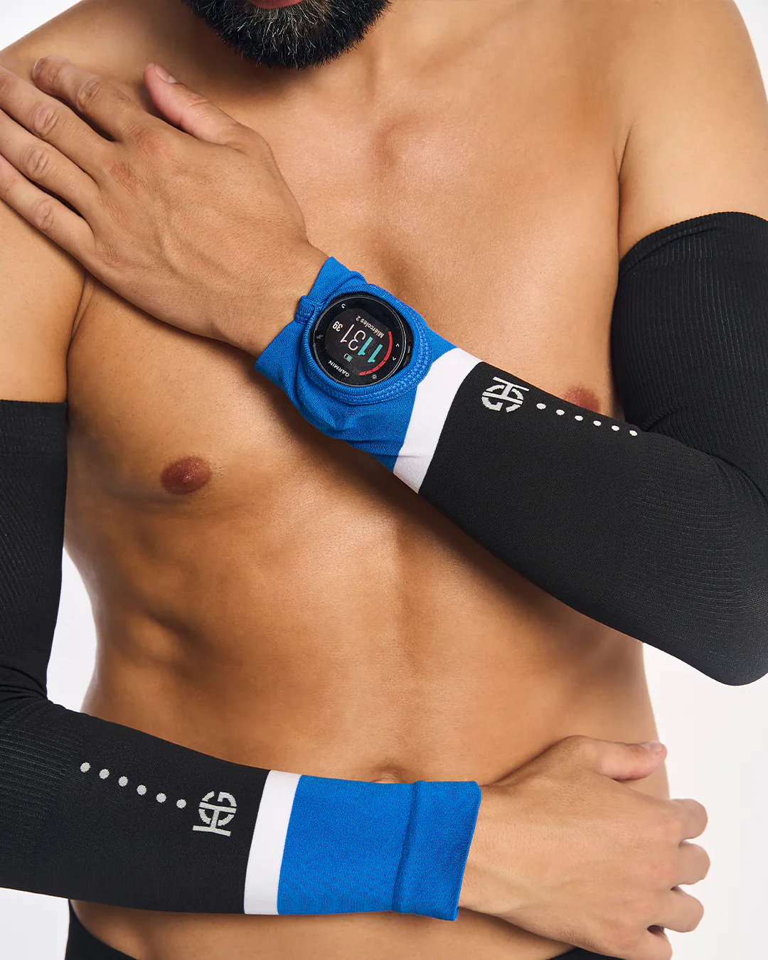 Nix azul manguitos técnicos con agujero para reloj SportHG