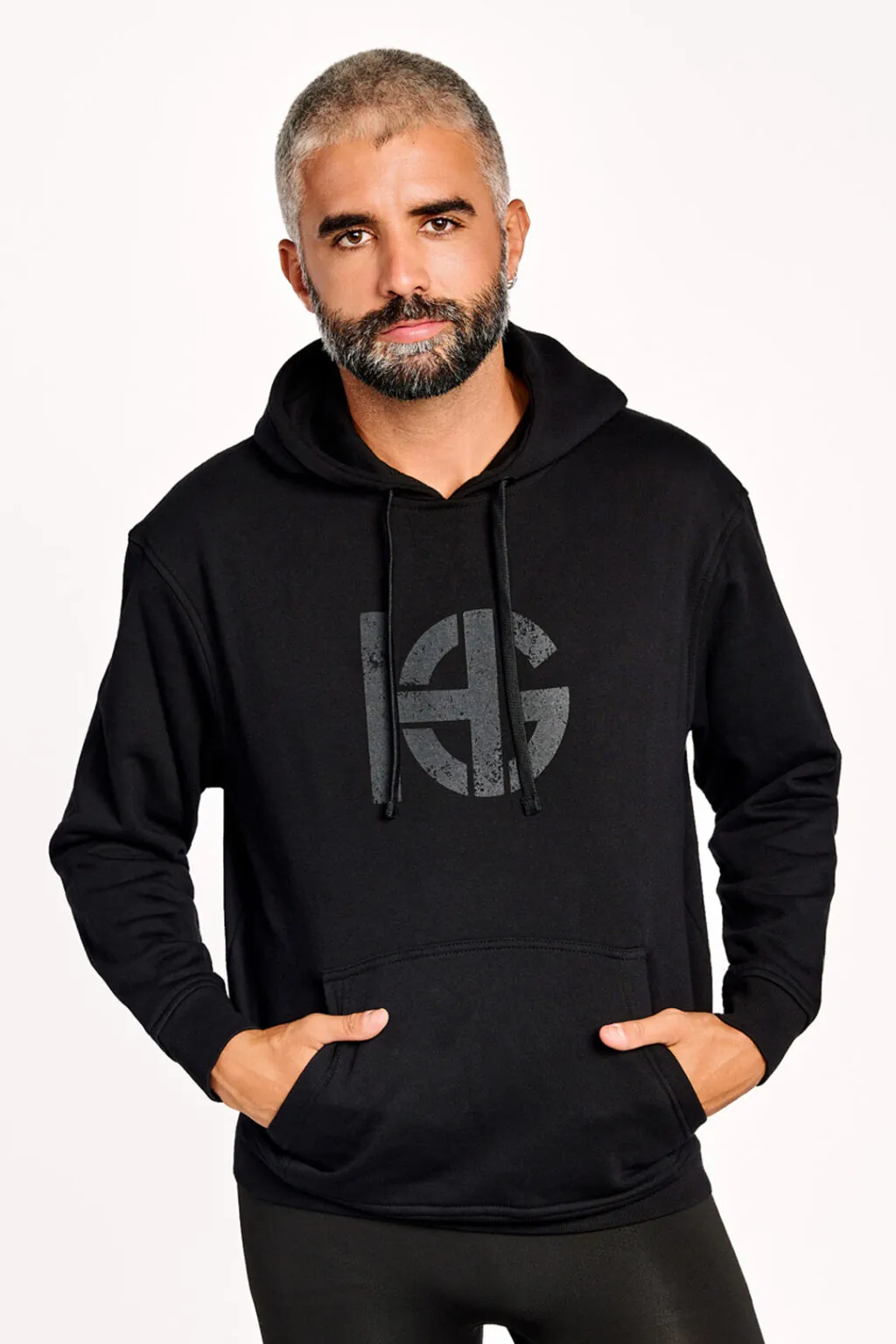 CLASS sudadera de algodón con logo SportHG negro hombre